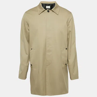 Sandro Beige Gabardine Short Coat In Nude