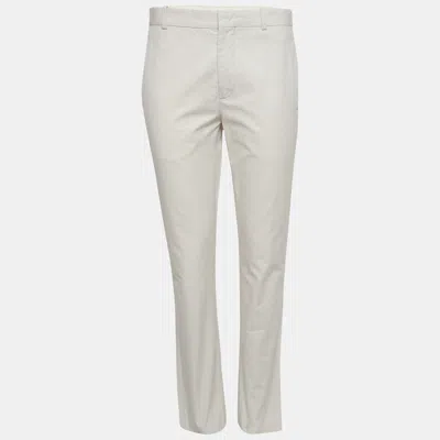 Pre-owned Sandro Beige Gabardine Straight Fit Pants M In Sand