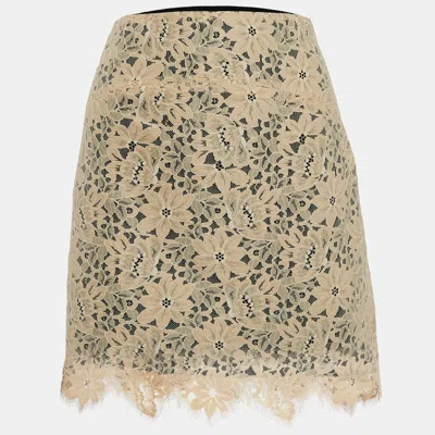 Sandro Beige Lace Knee Length Skirt In Neutral
