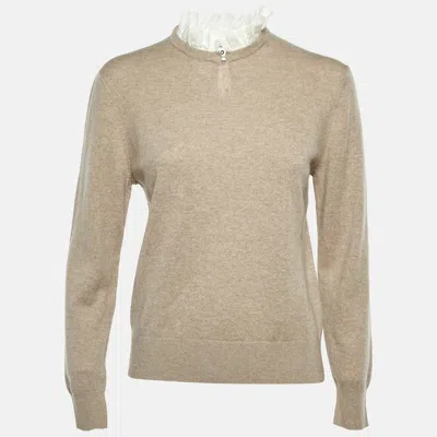 Pre-owned Sandro Beige Wool & Cashmere Isaure Sweater S