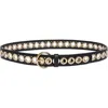 Sandro Belt With Round Buckle And Eyelets In Black