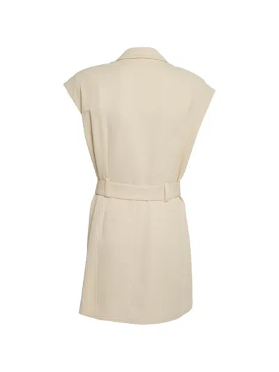 Pre-owned Sandro Belted Sleeveless Mini Dress In Neutral