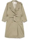Sandro Belted Trench Coat In Green