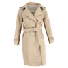 Sandro Belted Trench Coat In Beige Cotton In Beige