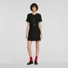 Sandro Belted Button-front Mini Dress In Black