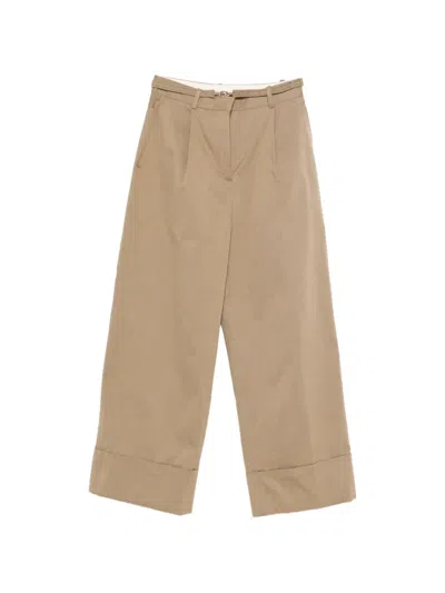 Sandro Belt-fastening Trousers In Neutral