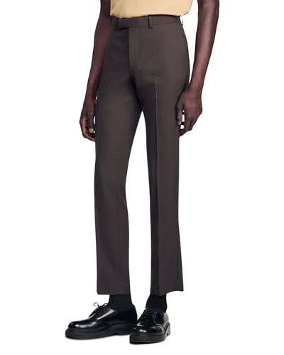 Sandro Berkeley Slim Fit Suit Pants In Brown