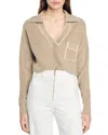 Sandro Long-sleeved Knit Sweater In Beige