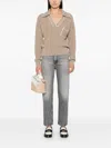 Sandro Long-sleeved Knit Sweater In Grey