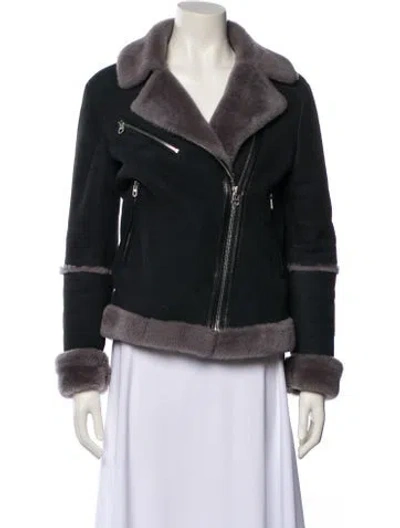 Pre-owned Sandro Biker Jacket In Black