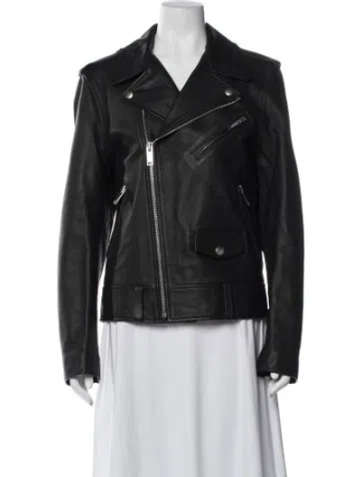 Pre-owned Sandro Biker Jacket In Black