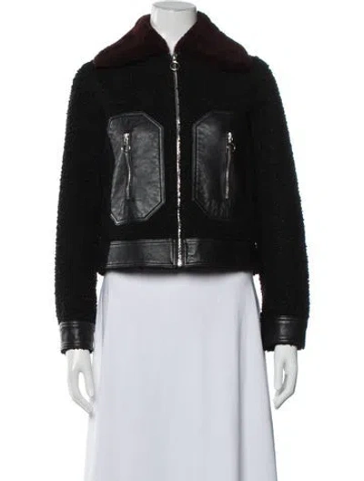Pre-owned Sandro Biker Jacket In Black