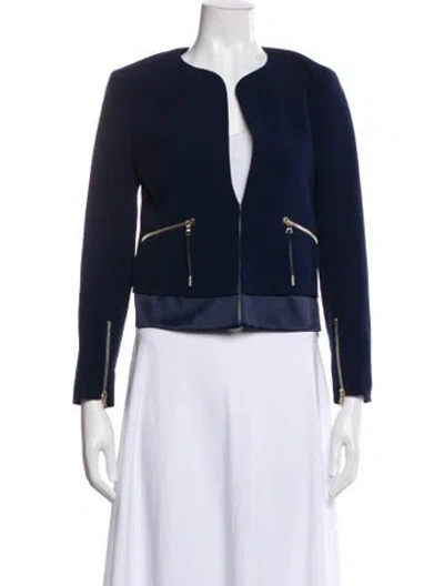 Pre-owned Sandro Biker Jacket In Blue