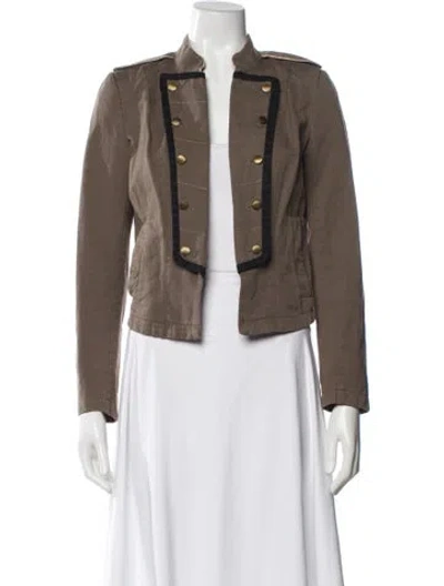 Pre-owned Sandro Biker Jacket In Brown