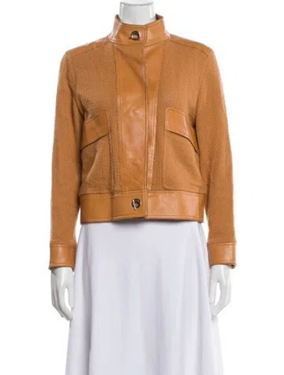 Pre-owned Sandro Biker Jacket In Orange