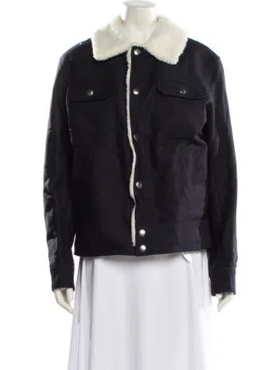 Pre-owned Sandro Biker Jacket W/ Tags In Blue