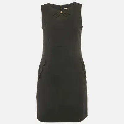 Sandro Black Crepe Bow Detail Mini Dress
