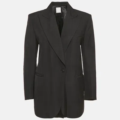 Pre-owned Sandro Black Crepe Tailored Blazer Xs