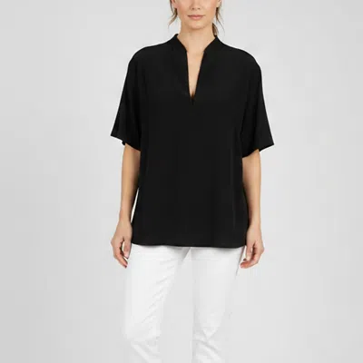 Pre-owned Sandro Black Crepe V Neck Tops S