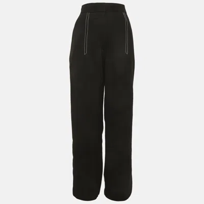 Pre-owned Sandro Black Gabardine Straight Fit Trousers M