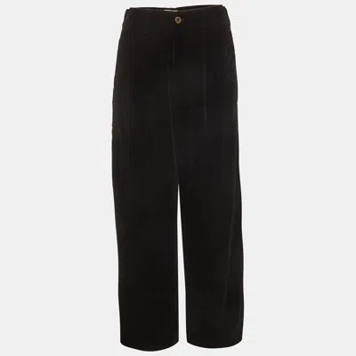 Sandro Black Gabardine Straight Leg Formal Trousers