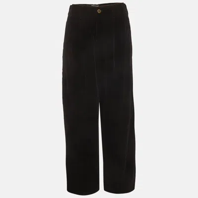 Pre-owned Sandro Black Gabardine Straight Leg Formal Trousers S