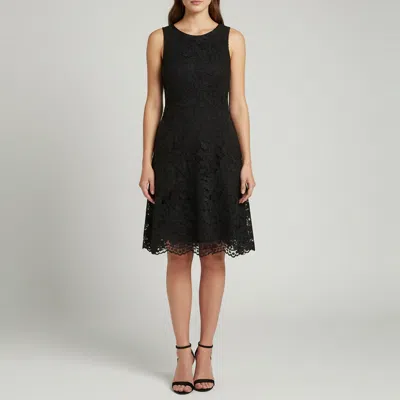 Pre-owned Sandro Black Guipure Lace Sleeveless Midi Dress M