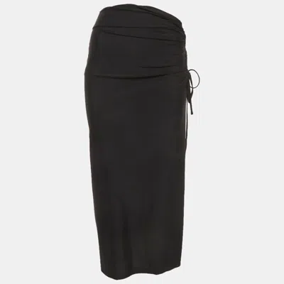 Sandro Black Jersey Ruche Sarong