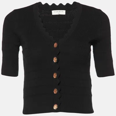 Pre-owned Sandro Black Knit Cropped Top S