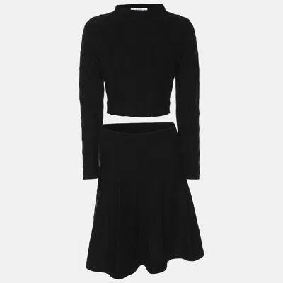 Pre-owned Sandro Black Knit Skirt And Top Set S