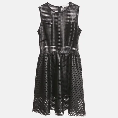 Sandro Black Lace Flared Sleeveless Mini Dress