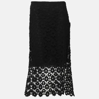 Sandro Black Lace Midi Skirt