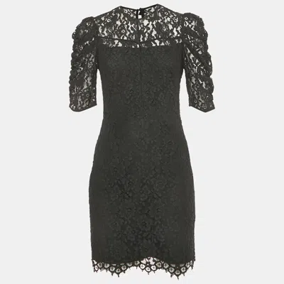 Pre-owned Sandro Black Lace Mini Dress S