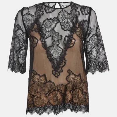 Pre-owned Sandro Black Lace Top S