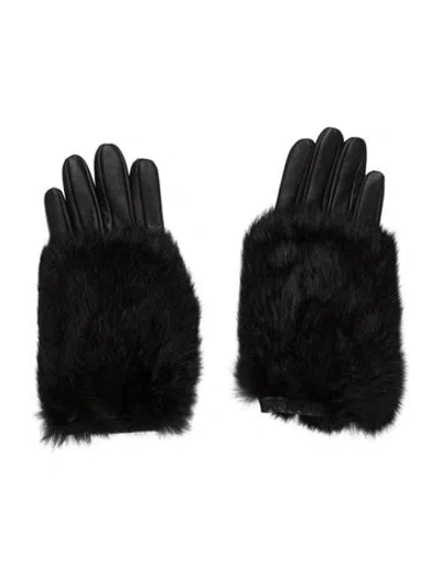 Pre-owned Sandro Black Leather  Gloves