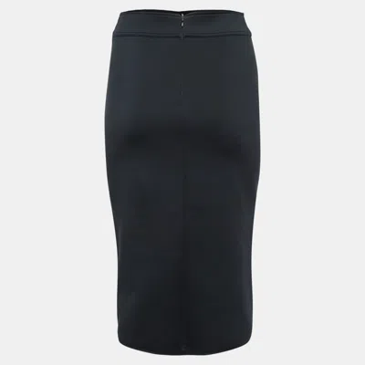 Pre-owned Sandro Black Neoprene Pencil Skirt S