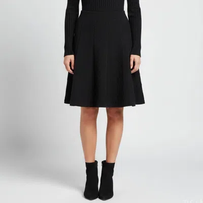 Pre-owned Sandro Black Rib Knit Flared Mini Skirt S