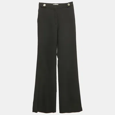 Pre-owned Sandro Black Stretch Cotton Flared Trousers S