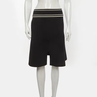 Pre-owned Sandro Black Stretch Knit Flared Mini Skirt M