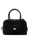 Sandro Womens Black Ezmeh Suede Top-handle Bag In Black