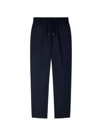 Sandro Elasticated Straight-leg Trousers In Blue