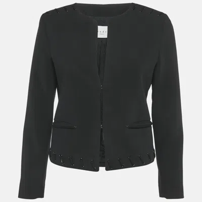 Pre-owned Sandro Black Wool Lace-up Blazer S