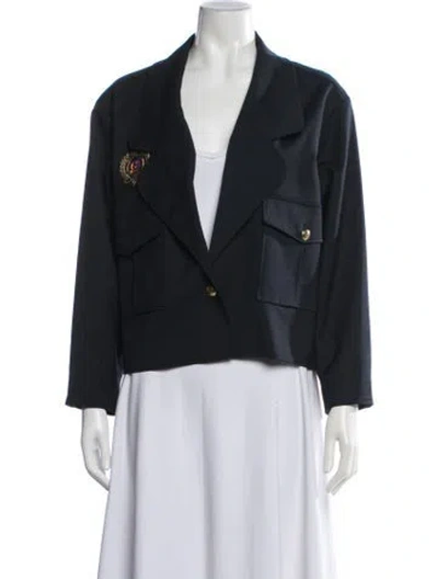 Pre-owned Sandro Blazer In Black/blue