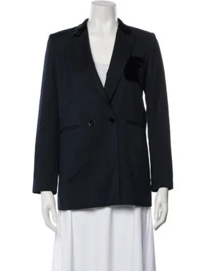 Pre-owned Sandro Blazer In Blue