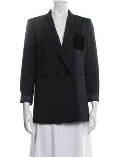 Pre-owned Sandro Blazer In Blue
