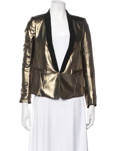 Pre-owned Sandro Blazer In Gold