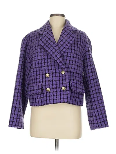 Pre-owned Sandro Blazer Jacket In Purple