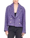 Sandro Simona Wool-blend Suit Blazer In Purple