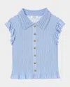 Sandro Womens Bleus Stripe-print Smocked Woven Top In Sky Blue