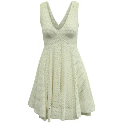 Sandro Bliss Eyelet Lace Dress In White Polyester